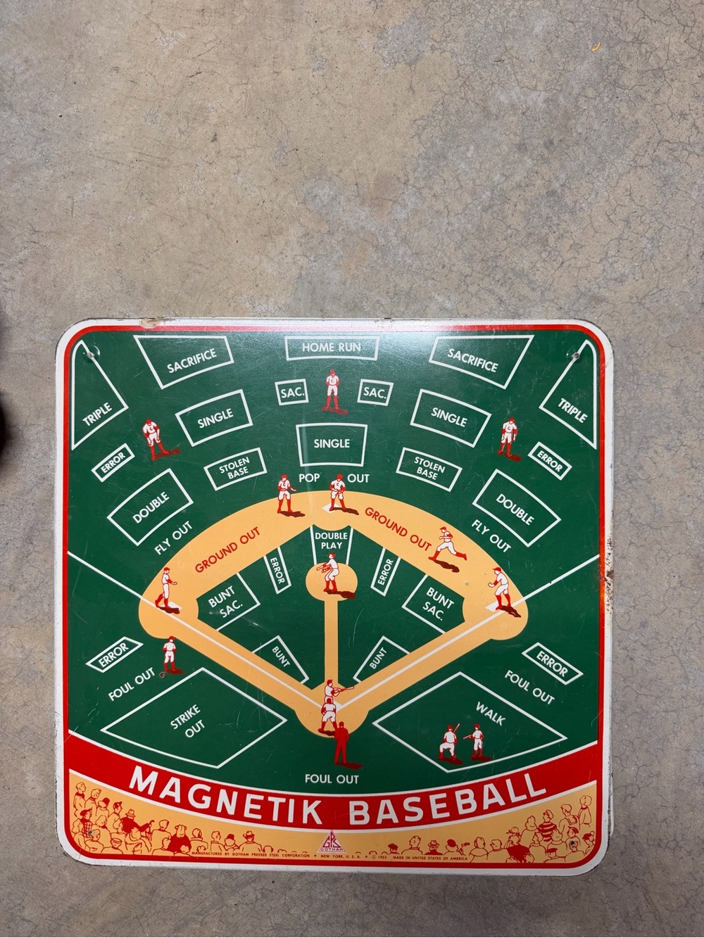 Magnetik Baseball Vintage Game Board - Green & Tan